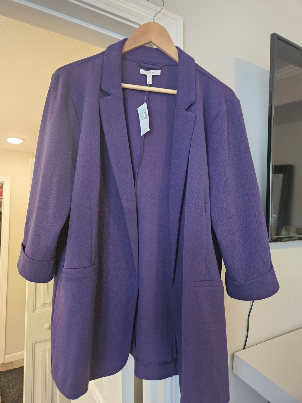 Maurices Purple Open-Front Blazer